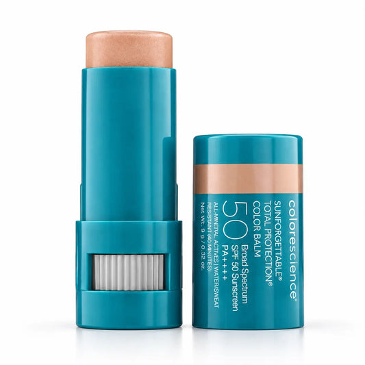 Colorescience Sunforgettable Total Protection Color Balm SPF 50 Glow — vista frontal del envase